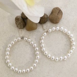 Big Hoop Imitation Pearl Earrings